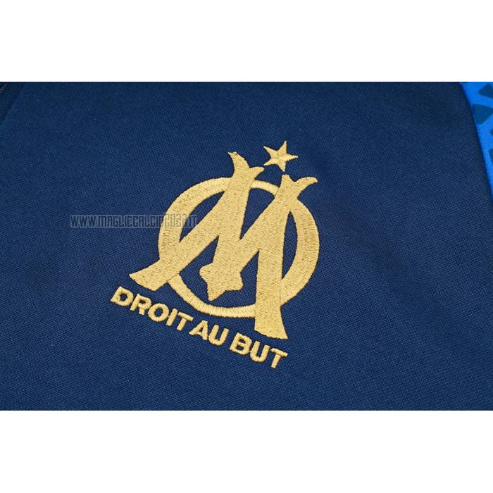 Tuta da Track de Felpa del Olympique Marsiglia 2023-2024 Blu Oscuro